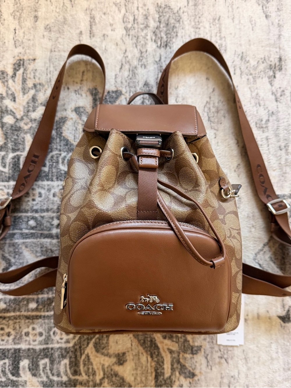 Coach Signature Canvas Leather Pace Backpack